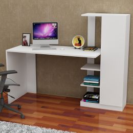Birou alb cu biblioteca Elena Homs, 150 x 550 x 120 cm
