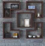 Set 5 rafturi din lemn Sede Homs, maro