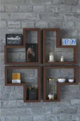 Raft perete din lemn Motif Homs, maro
