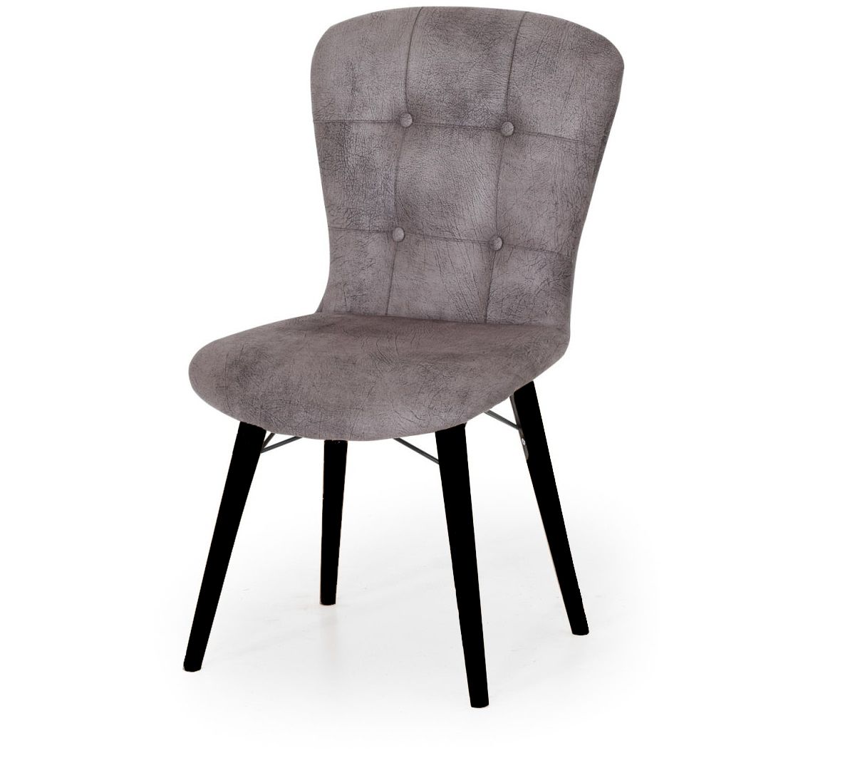 Set masa extensibila cu 4 scaune tapitate Homs marmorat negru 170 x 80 cm