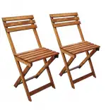 Resigilat:Set masa cu doua scaune, Bistro Homs, Natur, 50x73x50, 38x27x43/79 cm, Lemn