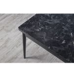 Set masa extensibila cu 4 scaune tapitate  maro Homs marmorat negru 170 x 80 cm