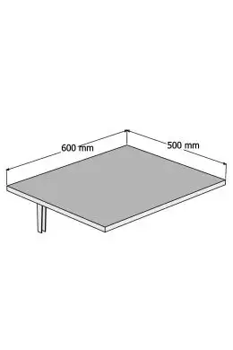 Masa PC rabatabila cu montaj pe perete, Praga Homs, alb, 50 x 24.5 x 1.8 cm, PAL