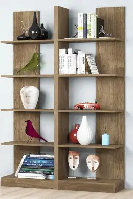 Biblioteca / etajera carti, Twin Homs, nuc, 187 x 100 x 25.8, PAL
