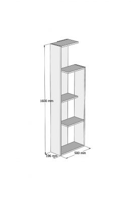 Biblioteca, Wand Homs, nuc, 160 x 50 x 19.6 cm, PAL