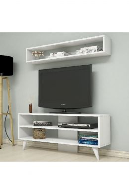 Comoda TV, Boom Homs, alb, 120 x 50 x30 cm, PAL 18 mm