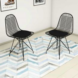 Set 2 scaune metal, Dining Homs, negru 80 x 42 x 45 cm