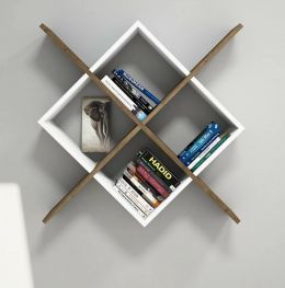Raft de perete, Simina Homs, 79 x 79 x 20 cm, alb/nuc