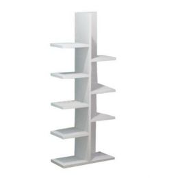 Raft de perete din pal, Zig Zag Homs, alb, 122 x 20 x 20 cm