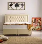 Baza de pat cu tablie si saltea Safir Homs 90x190 cm