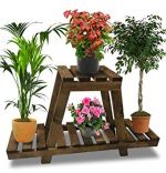 Etajera flori din lemn, Homs Garden 2, Natur, 75 x 49 x 25 cm