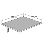 Masa PC rabatabila cu montaj pe perete, Praga Homs, alb, 50 x 24.5 x 1.8 cm, PAL