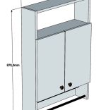 Dulap cu portprosop pentru baie, Ada Homs, nuc, 87 x 60 x 15 cm, PAL