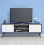Comoda TV, Hare Homs,Alb/Nuc, 50 x 140 x 30 cm, PAL/metal