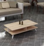 Masa cafea cu spatii depozitare  Isabel Homs, 90 x 27.6 x 50, stejar/alb