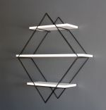 Raft de perete din PAL/metal, Prisma Homs, alb/negru, 41.5 x 21 cm