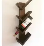 Raft de perete/suport vinuri, Wine Stand Homs,58x20x10 cm, lemn natur