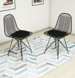 Set 2 scaune metal, Dining Homs, negru 80 x 42 x 45 cm