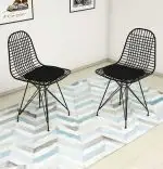 Set 2 scaune metal, Dining Homs, negru 80 x 42 x 45 cm