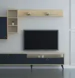 Set comoda tv si corp superior Silver Homs, 180 x 48.1 x 29.5 cm, gri/stejar