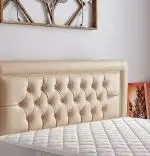 Baza de pat cu lada si tablie tapitata Safir Homs 180x 200 cm