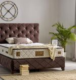 Baza de pat cu tablie si saltea Bamboo Homs 150×200 cm