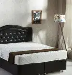 Baza de pat cu tablie si saltea Polo Homs 100x200 cm