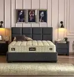 Baza de pat cu tablie si saltea Olive Homs 180×200 cm