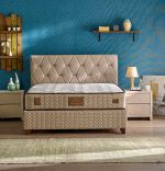 Baza de pat cu tablie si saltea Cashmere Homs 90×190 cm