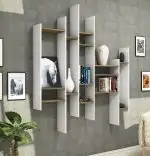 Raft de perete, Doremi Homs, 180 x 160 x 22 cm, alb/nuc