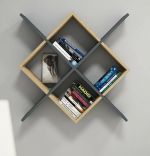 Raft de perete, Simina Homs, 79 x 79 x 20 cm, stejar/gri antracit