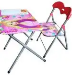 Masuta pliabila cu scaun, Baby Homs, multicolor, 40 x 40 x 40 cm