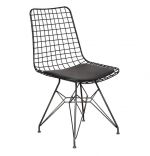 Set masa cu 4 scaune metal, Dream Homs, nuc/negru 70 x 110 cm