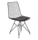 Set 4 scaune metal, Dining Homs, negru 80 x 42 x 45 cm