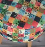 Taburet rotund colorat Dulce Homs, 42 x 45 x 42 cm, textil multicolor