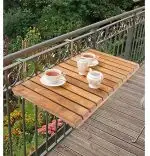 Resigilat Masa pentru balcon, Paris Homs, natur, 40 x 60 x 2 cm, lemn/metal
