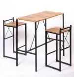 Set masa + 2 scaune tip bar Alexa Homs, 100 x 45 x 92 cm, nuc/negru