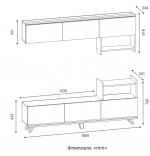 Ansamblu mobilier 2 piese living, Nocce Homs, 180.4 x 33.1 x 72 cm, alb/nuc