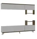 Ansamblu mobilier 2 piese living, Nocce Homs, 180.4 x 33.1 x 72 cm, alb/nuc