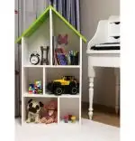 Raft din pal, camera copil, Baby Homs, alb/verde, 125 x 26 x 72 cm