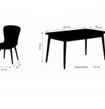 Set masa alba extensibila cu 6 scaune tapitate maro Homs Cristal 170 x 80 cm, picioare lemn