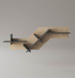 Raft biblioteca Tree Homs 130 x 50 x 22 cm gri-stejar