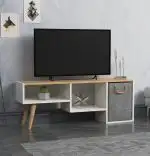 Comoda tv Homs 120x 290 x 45 cm Alb-stejar