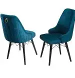 Set masa extensibila cu 4 scaune tapitate Homs Smarald  130-x-80-cm