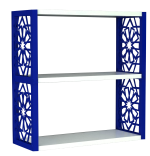 Raft de perete din PAL/PPE, Lulu Homs, alb-albastru, 50 x 45 x 20 cm