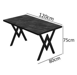 Masa bucatarie texturata, nuc-negru,120x80x75 cm, 30411