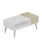 Masa cafea picioare lemn Nely Homs 90x45 cm stejar-alb