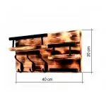 Cuier din lemn cu 3 agatatori cod 1003 Homs  40 x 20 cm, lemn ars