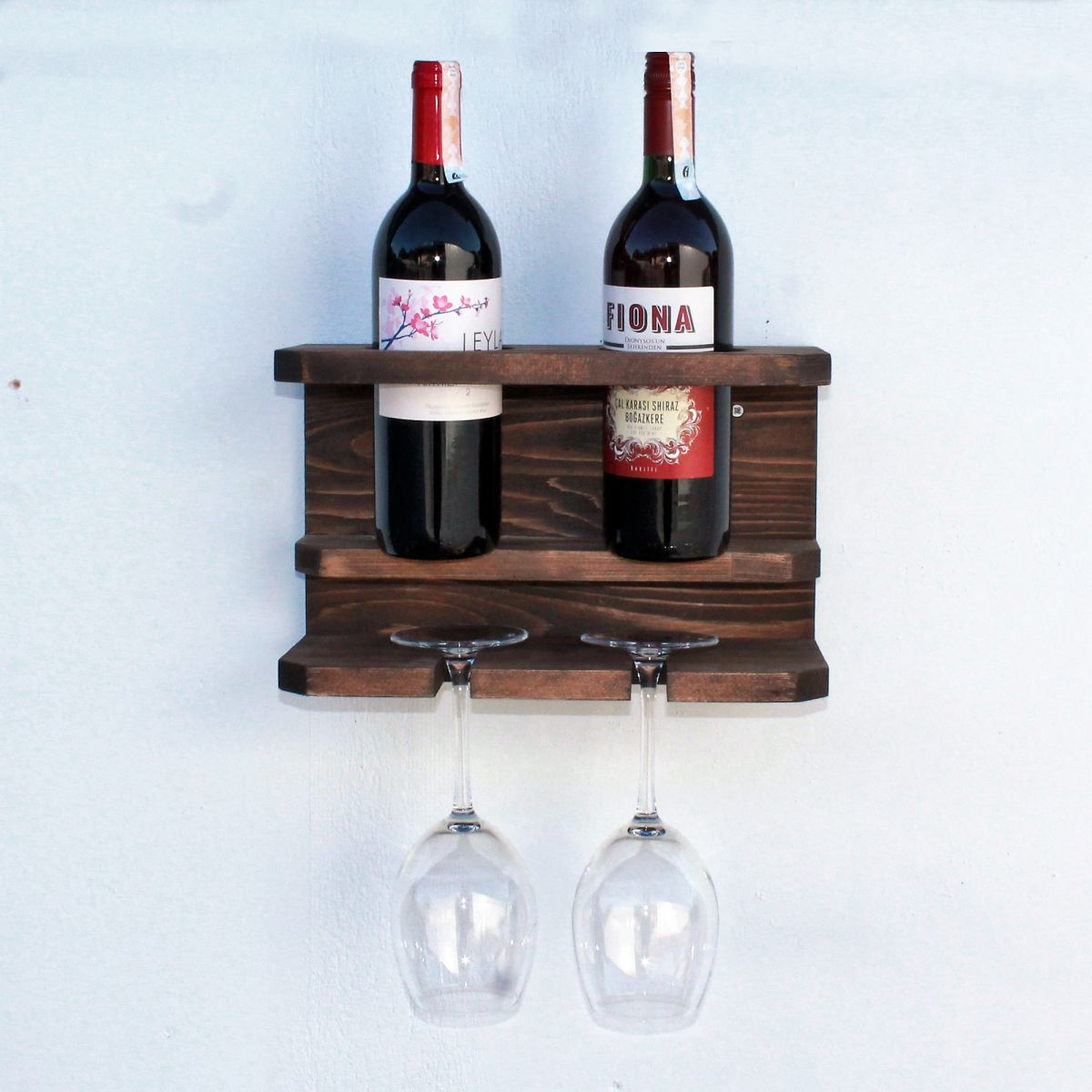atârna Arthur Sociologie  Suport din lemn pentru 2 sticle vin