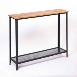 Resigilat:Masuta hol intrare Fier Homs, 125 x 30 x 92 cm, nuc/negru
